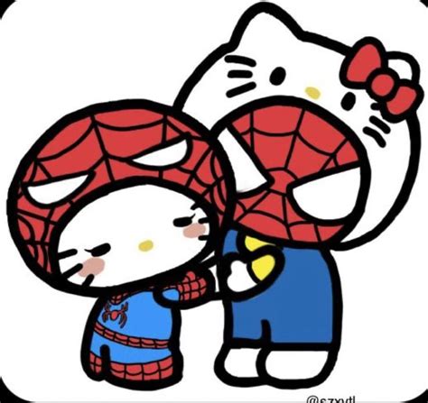 hello kitty y spiderman novios